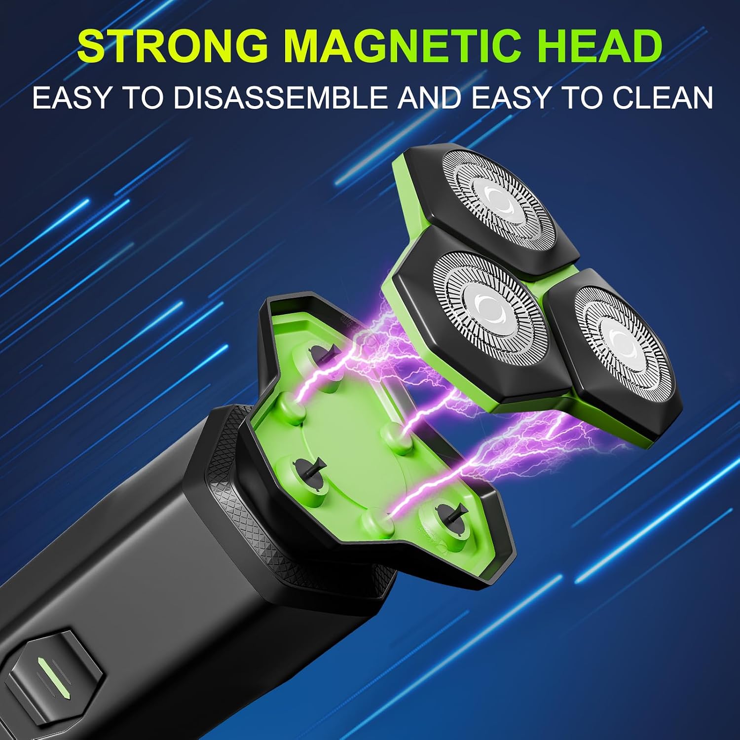 Electric Razor for Men - Electric Shavers for Men with Magnetic Detachable Head, 3D Floating Head, Ideal for Travel
