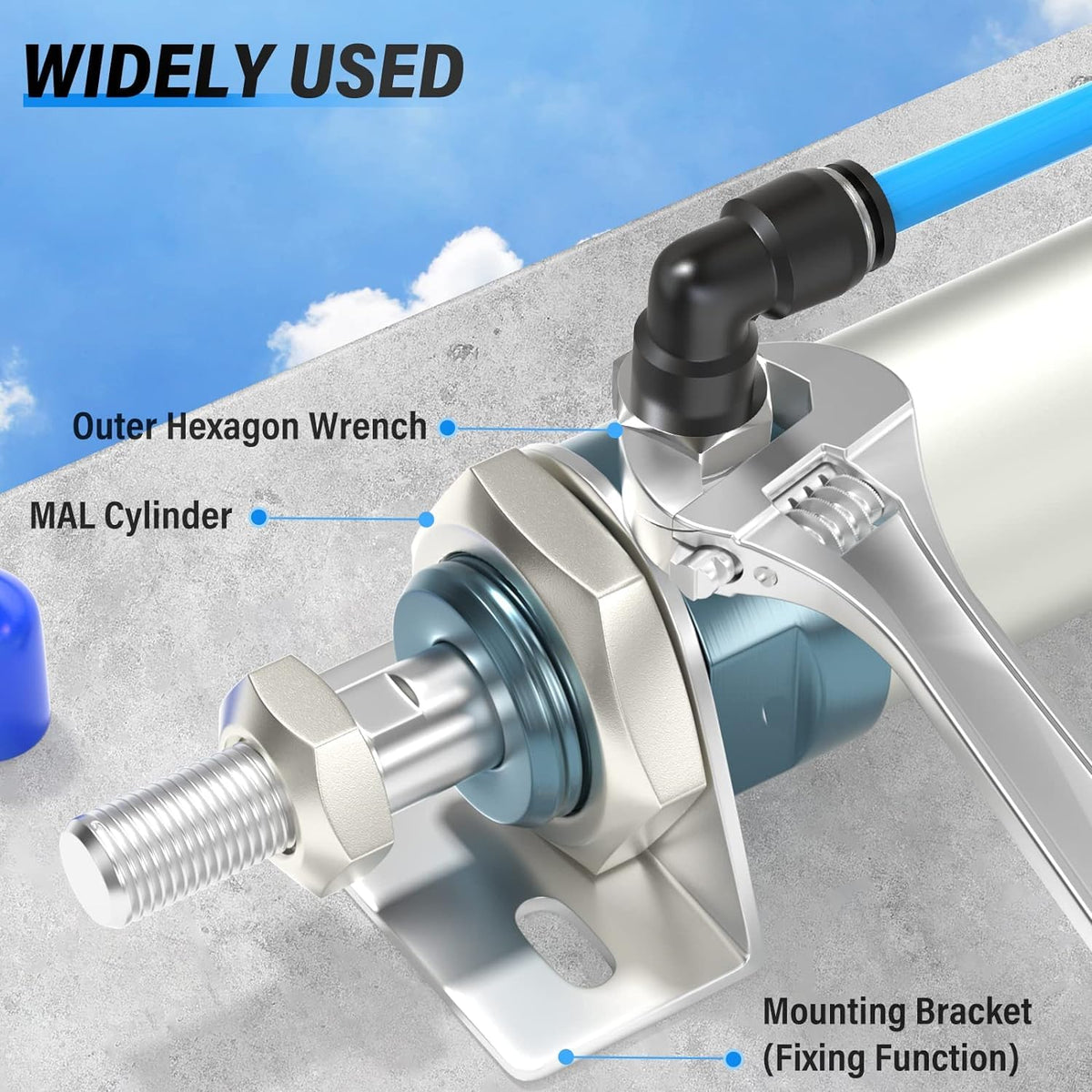 TAILONZ 1/4" x 1/16" NPT Push to Connect Elbow Fitting 2Pcs