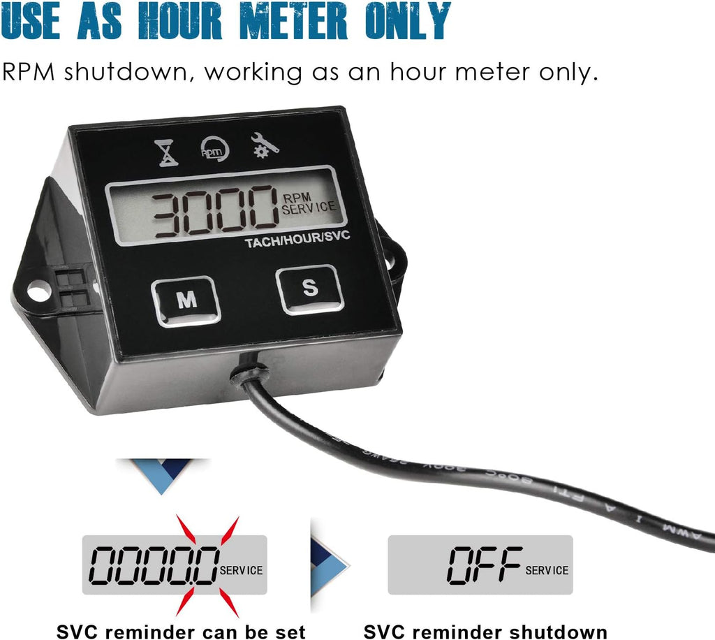 Runleader RL-HM011E Digital Hour Meter & Tachometer