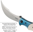 Ritual Assisted Pocket Knife: Everyday Carry Utility Folder, Sandvik 12C27 Steel Recurve Blade with Satin Finish