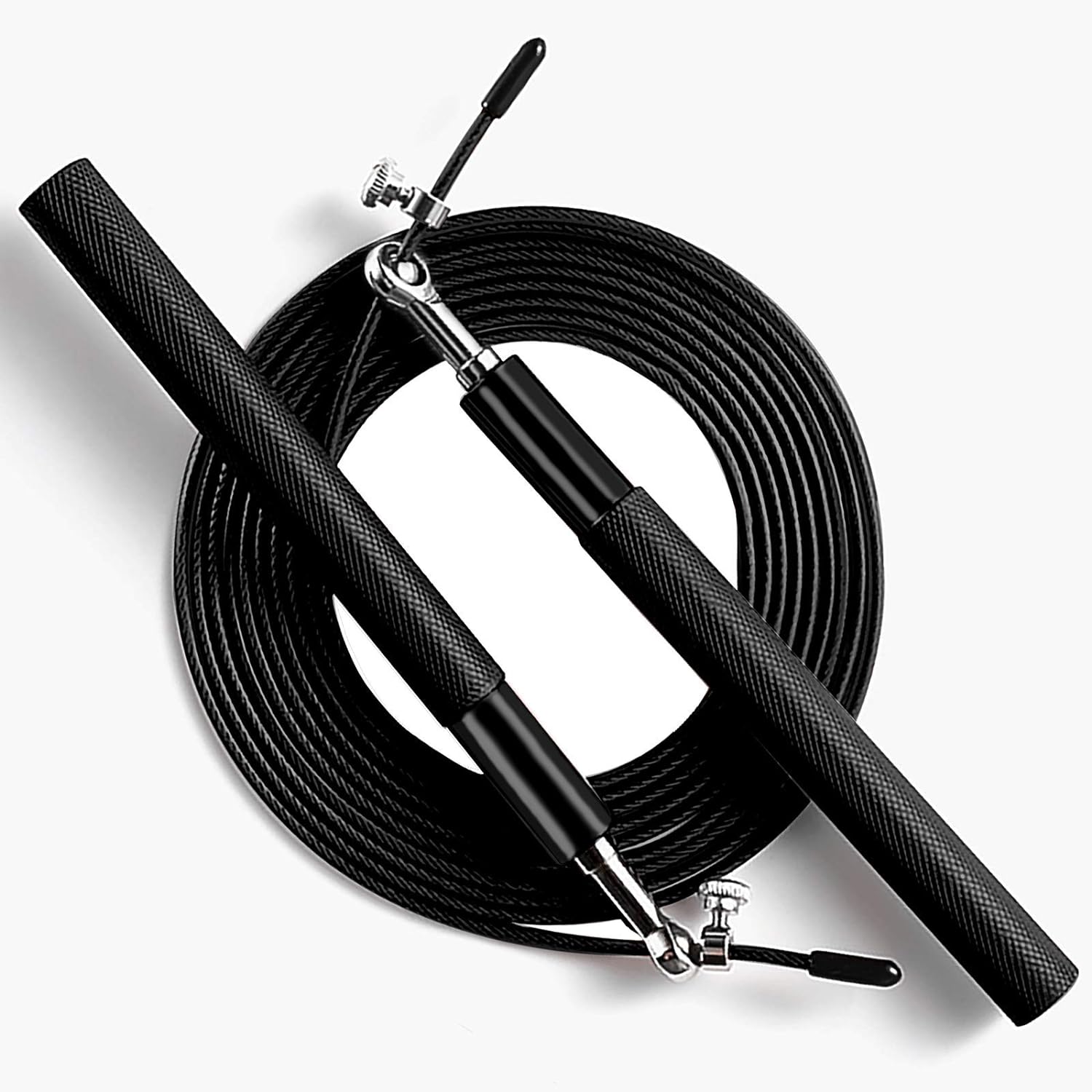 Speed Jump Rope - 360° Swivel Ball Bearing - Adjustable steel coated rope-Aluminum Anti Skipping Handle -Fitness