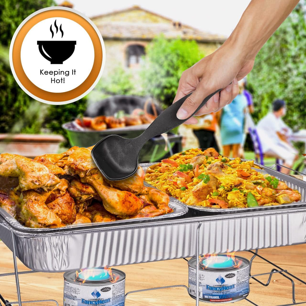 Disposable Chafing Dish Buffet Set, Food Warmers for Parties, Complete 33 Pcs of Chafing Servers with Covers