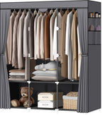 Portable Closet, Wardrobe Closet with 3 Hanging Rods and 6 Storage
