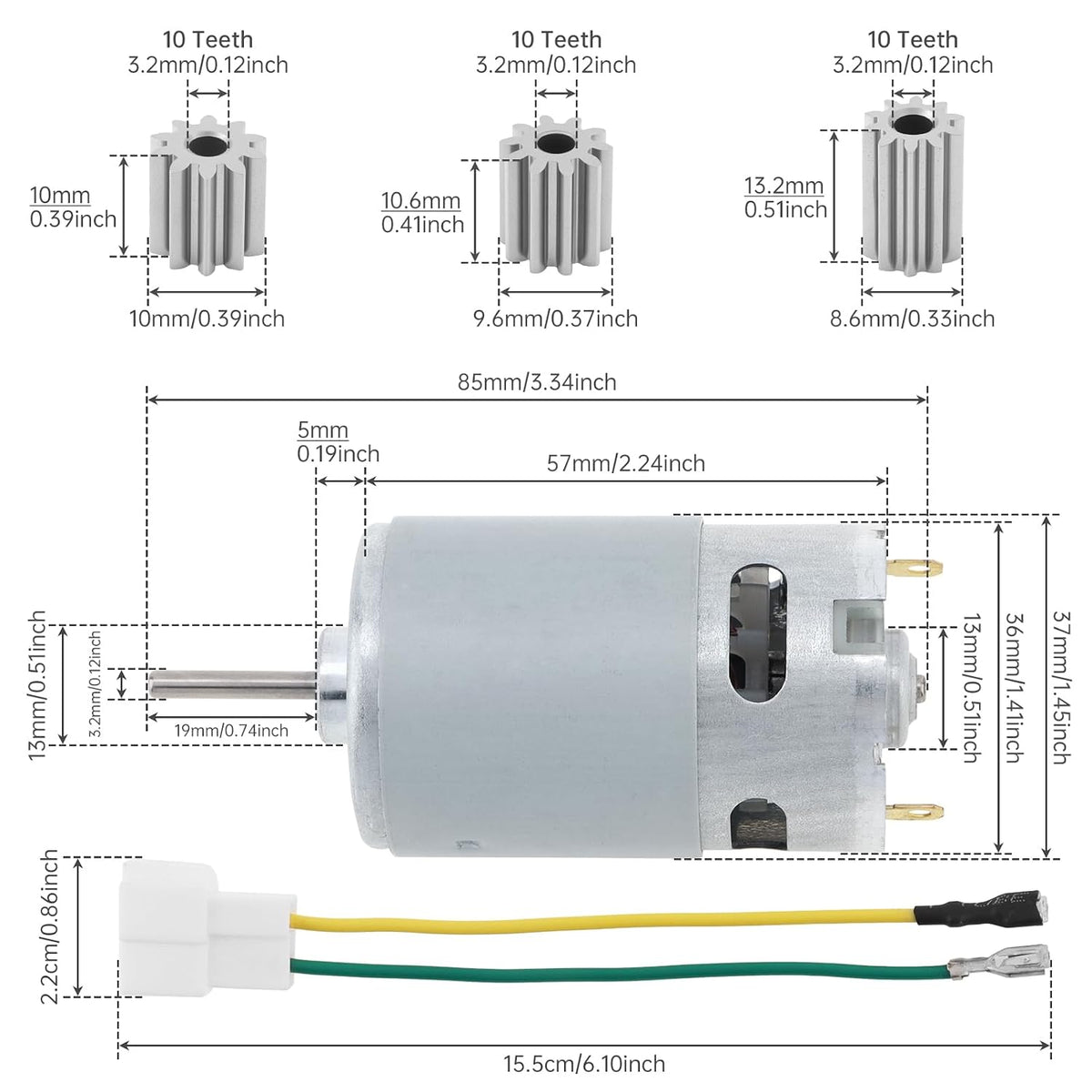 RS555 DC Motor 24V 18000RPM High Speed Electric Motor Replacement