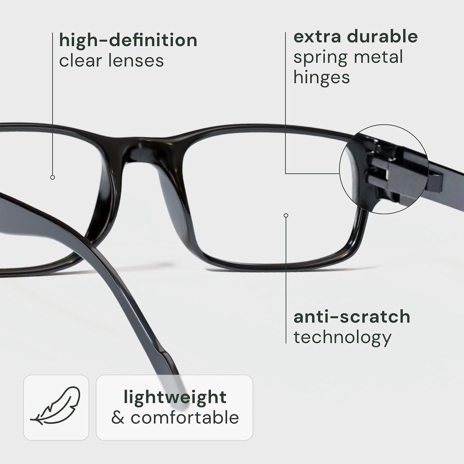 Reading Glasses Men/Women, Eyeglasses, Blue Light Readers for Men/Women, Computer Eye Glasses, Cheaters