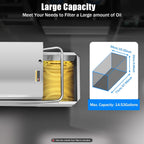 55L/14.5Gal Mobile Fryer Filter, 550W Commercial Fryer Filter Machine Cart, Stainless Steel Oil Filter Machine
