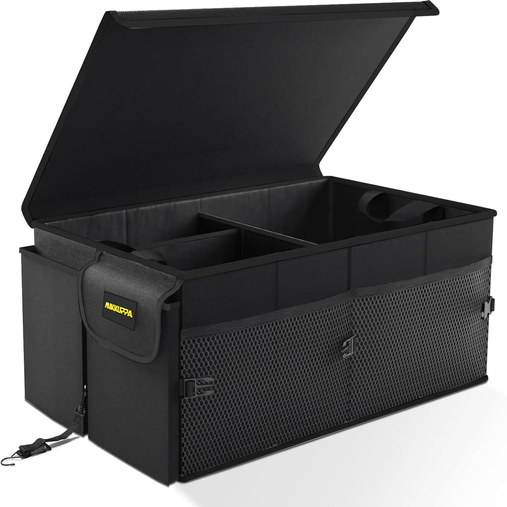 Car Trunk Organizer - 65L Collapsible Trunk Organizer with Lid, Sturdy Car Storage for SUV Auto Truck Van with