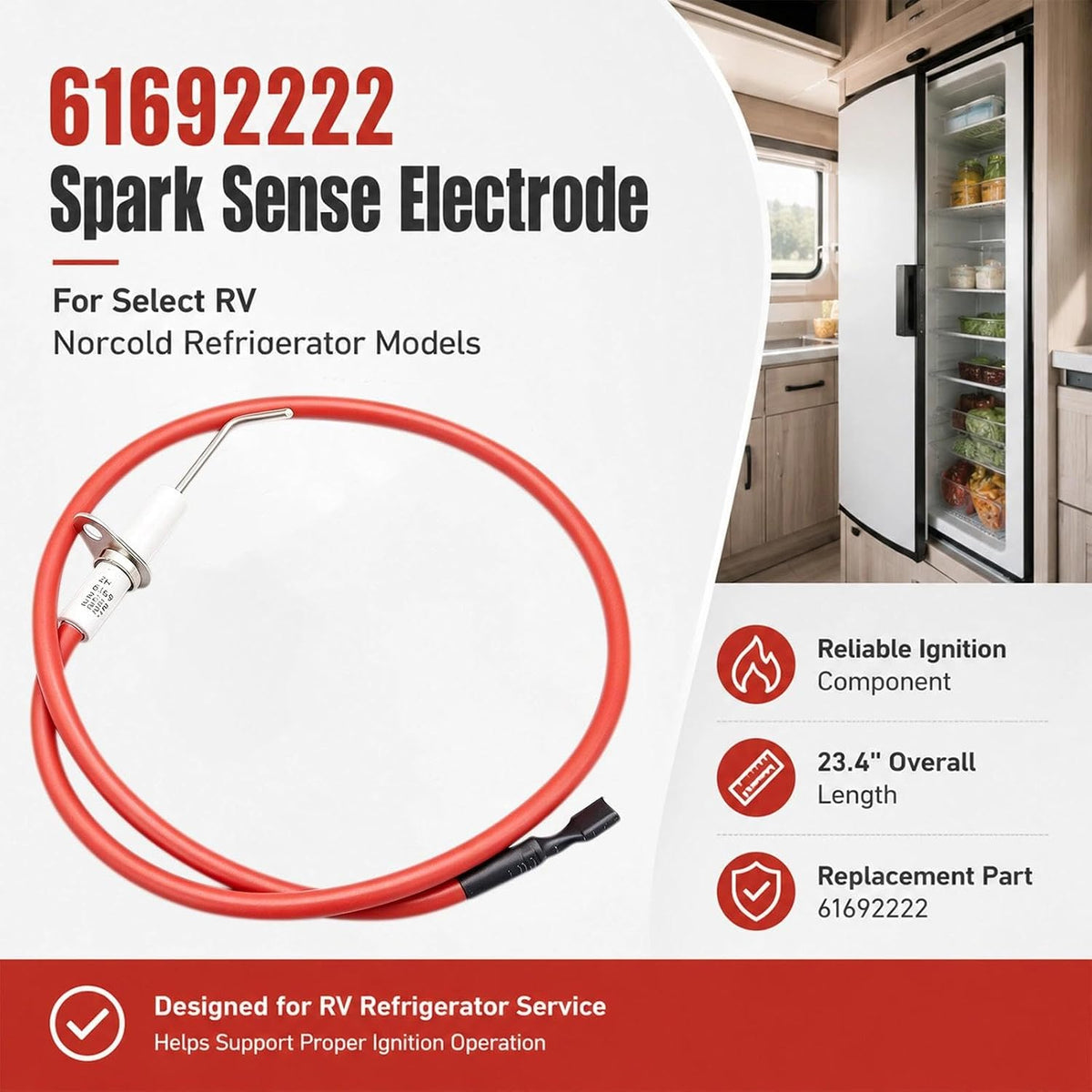 61692222 Spark Sense Electrode Igniter for Norcold RV Refrigerator