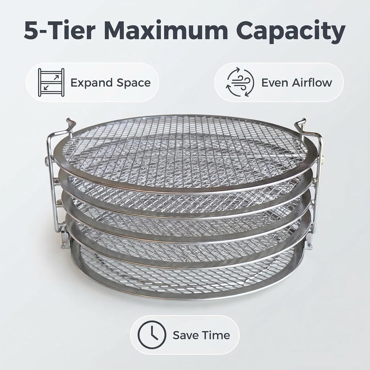 Dehydrator Rack Stainless Steel Stand Accessories Compatible with Ninja Foodi Pressure Cooker and Air Fryer 6.5 and 8