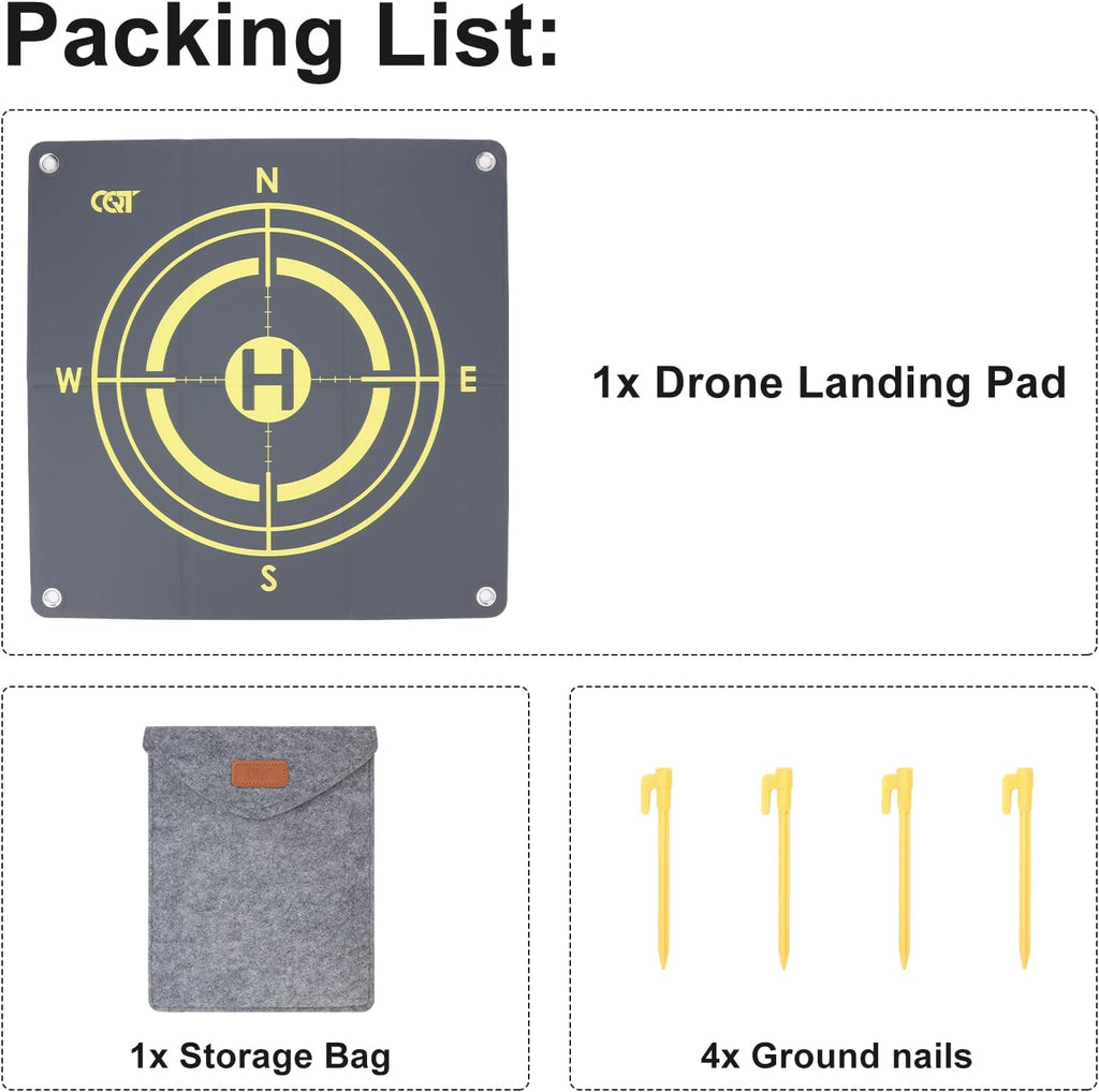 Drone Landing Pad Universal Waterproof Weighted Portable Fast-Foldable Helipad Launch for DJI Avata 360 Mavic 3 4
