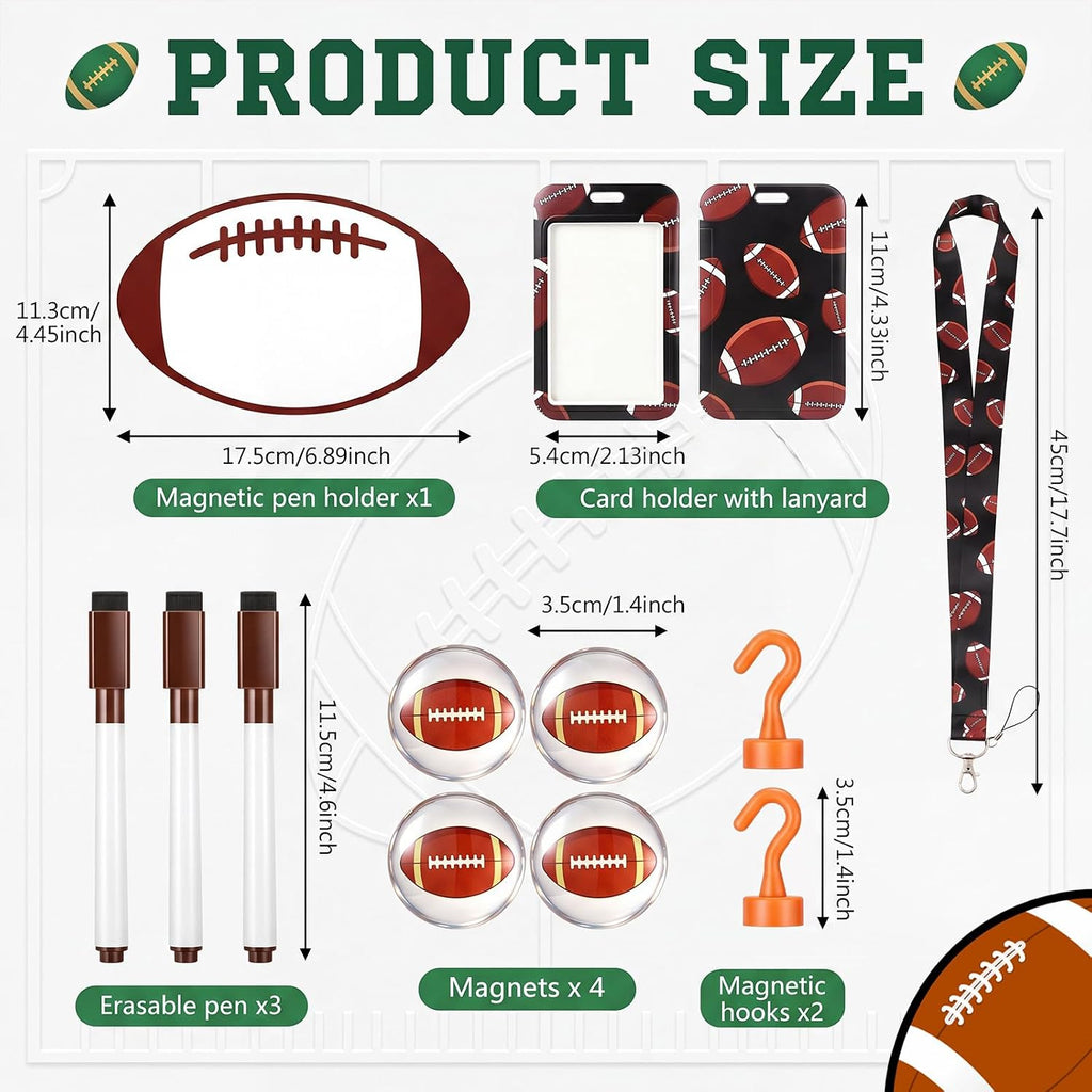 19 Pcs Locker Accessories, Football Locker Organizer Decoration with Shelf, Wallpaper, Mirror, Whiteboard, Pen