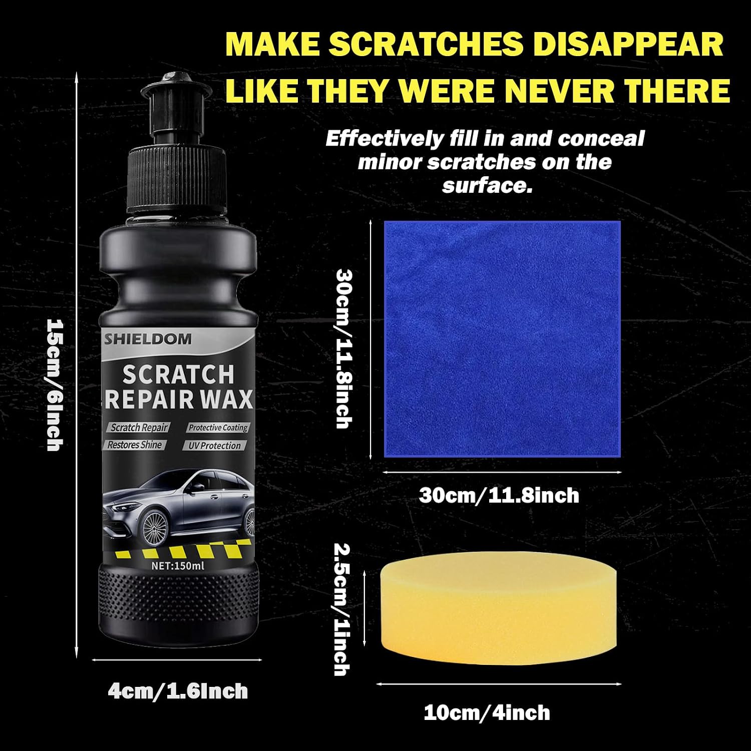 Car Scratch Remover Vehicles Scuff Repair Wax Erase Auto Paint Scratches Swirls Removal Rubbing Compound with Buffer