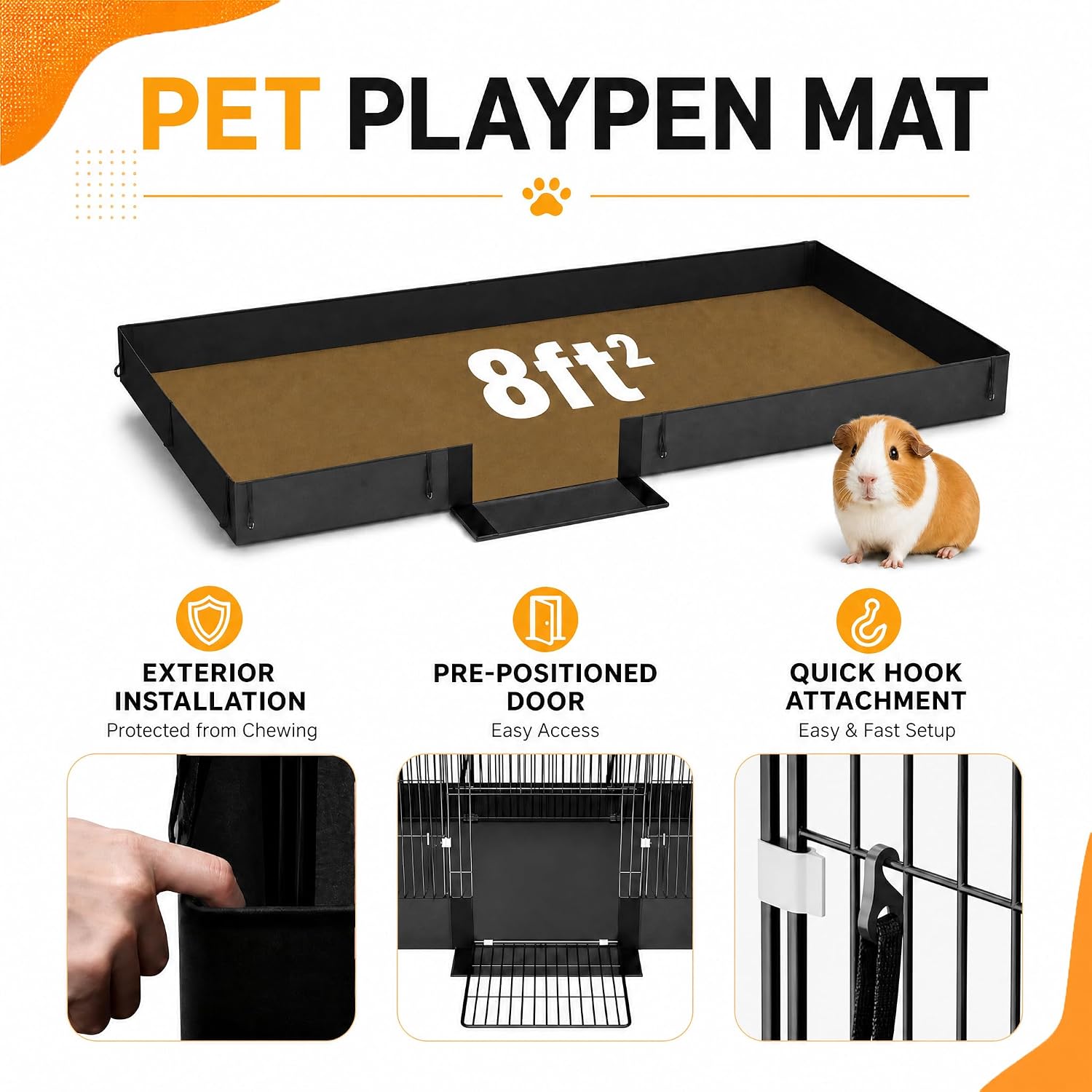 20 Planes Guinea Pig Cages Enclosed Hamster Cage with Door & Waterproof Liner, Expandable Cage for Guinea Pigs, Metal