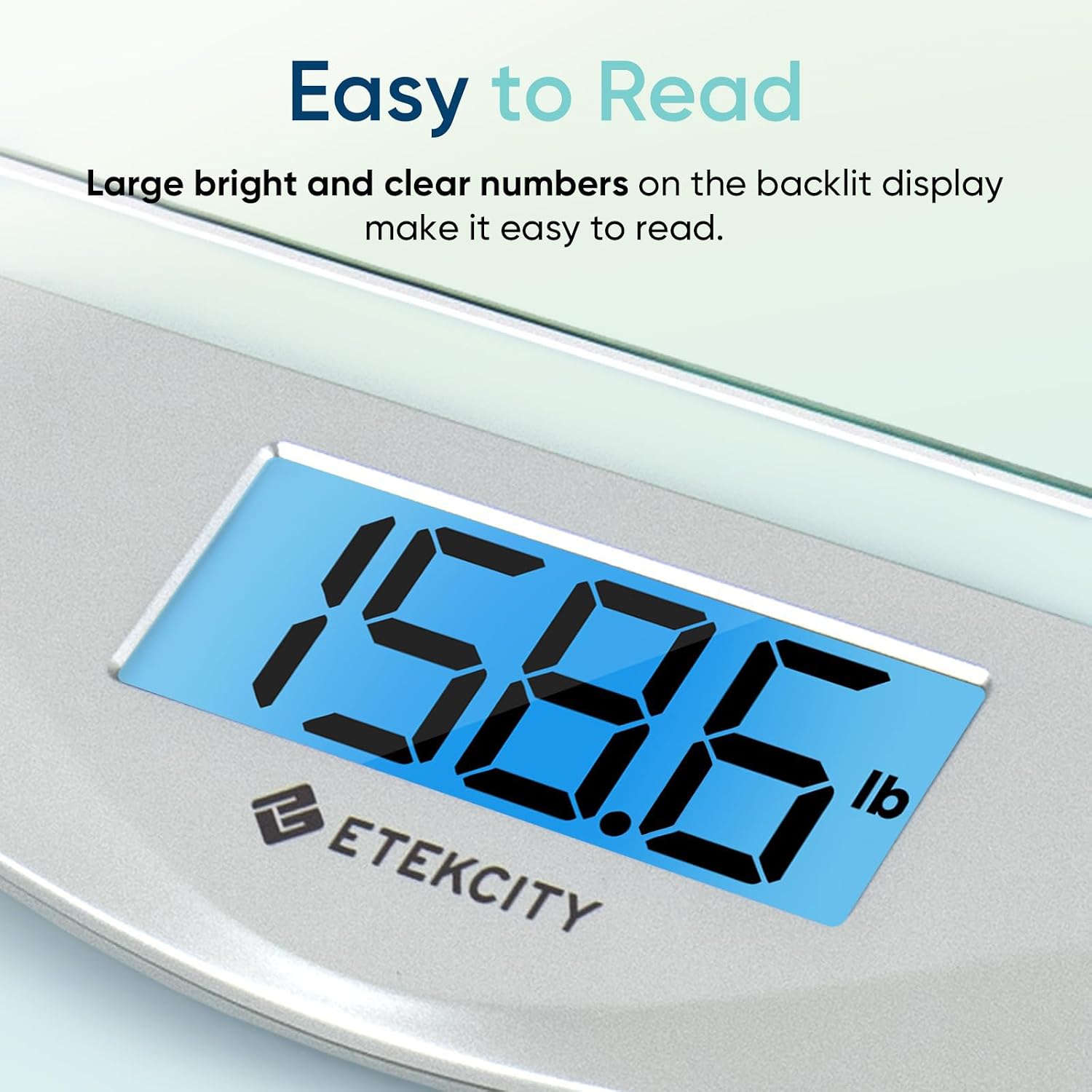 Digital Body Weight Bathroom Scale, 6mm Tempered Glass, 400 lbs | Large Blue LCD Backlight Display, High Precision