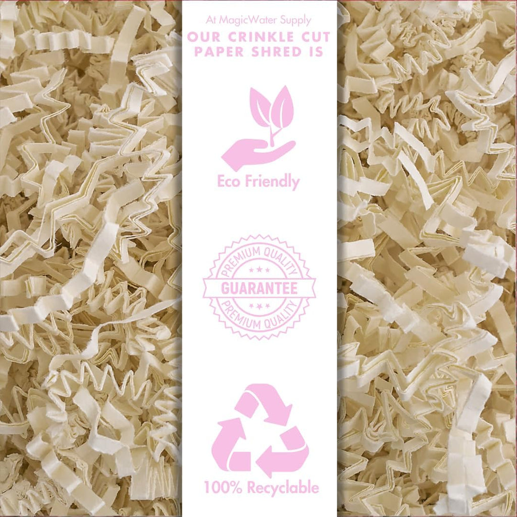 MagicWater Crinkle Cut Paper for Gift Baskets - 1 LB - Light Ivory