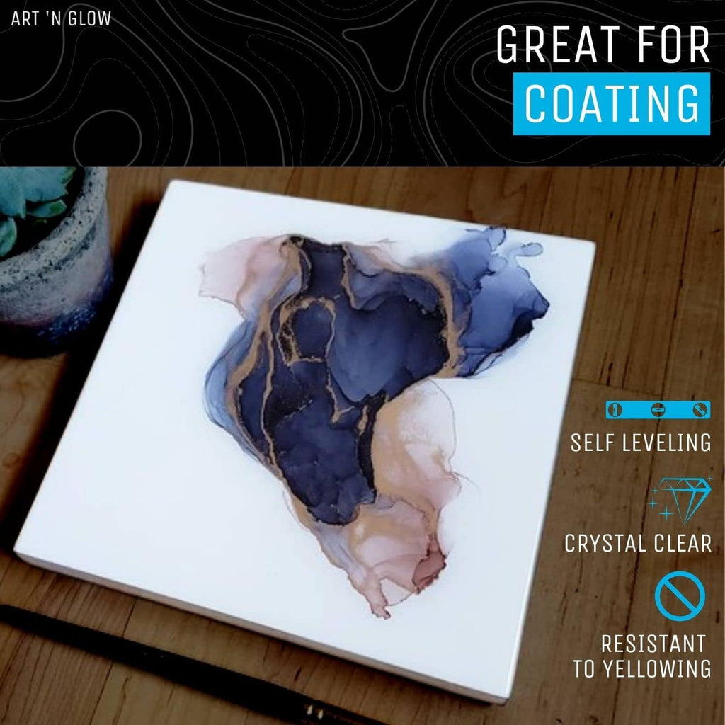 Crystal Clear Epoxy Resin Kit 32oz - Food Safe, UV Resistant, Bubble Free | Casting & coating epoxy resin for