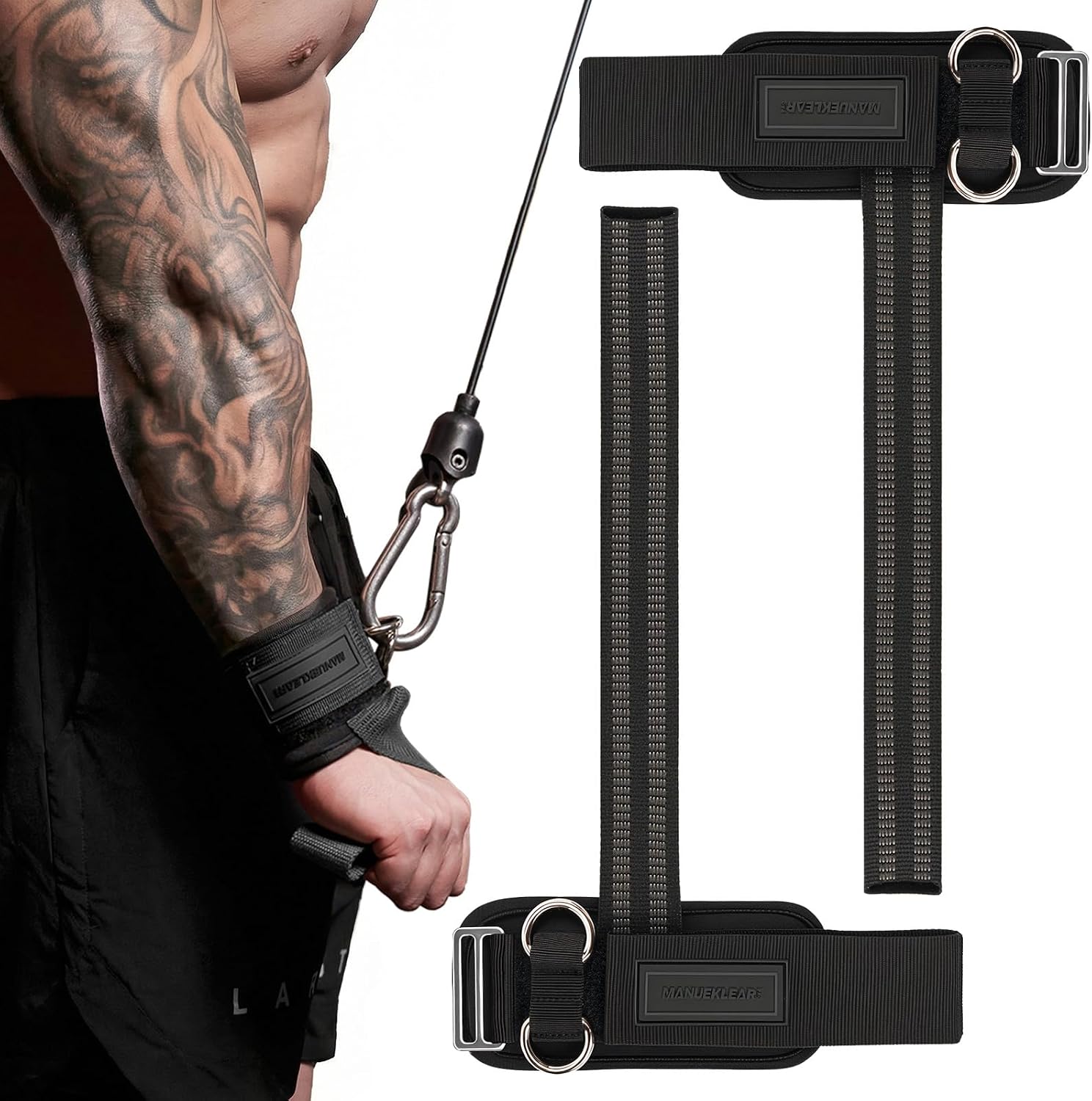 Wrist Straps for Weightlifting, Gym Lifting Straps with D Rings for Cable Machine,Weight Lifting Wrist Wraps for Men