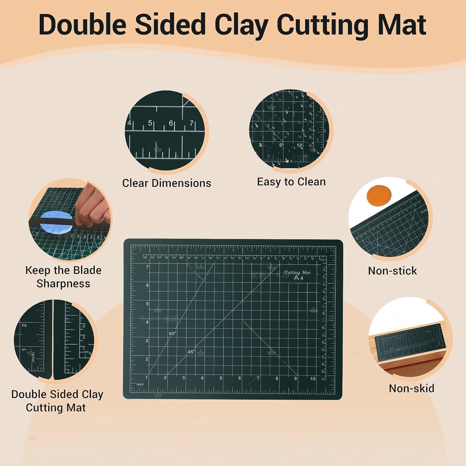 Basic Polymer Clay Tools, Clay Sculpting Tools Acrylic Roller Pin, Clear Rectangle Sheet Press Board, Double-Ended