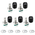 MECCANIXITY 5pack EC11 Rotary Encoder Code Switch 15mm Full Shaft Black
