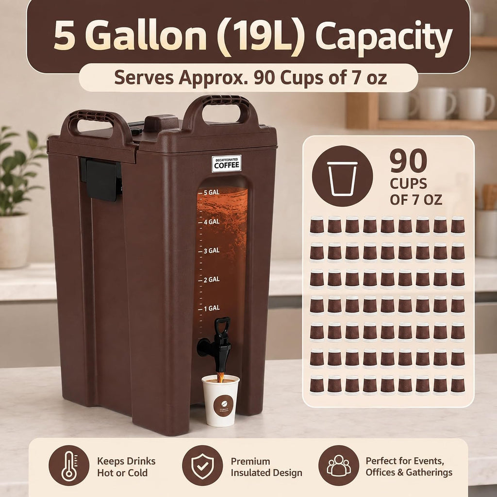 5 Gallon Insulated Beverage Dispenser with Spigot