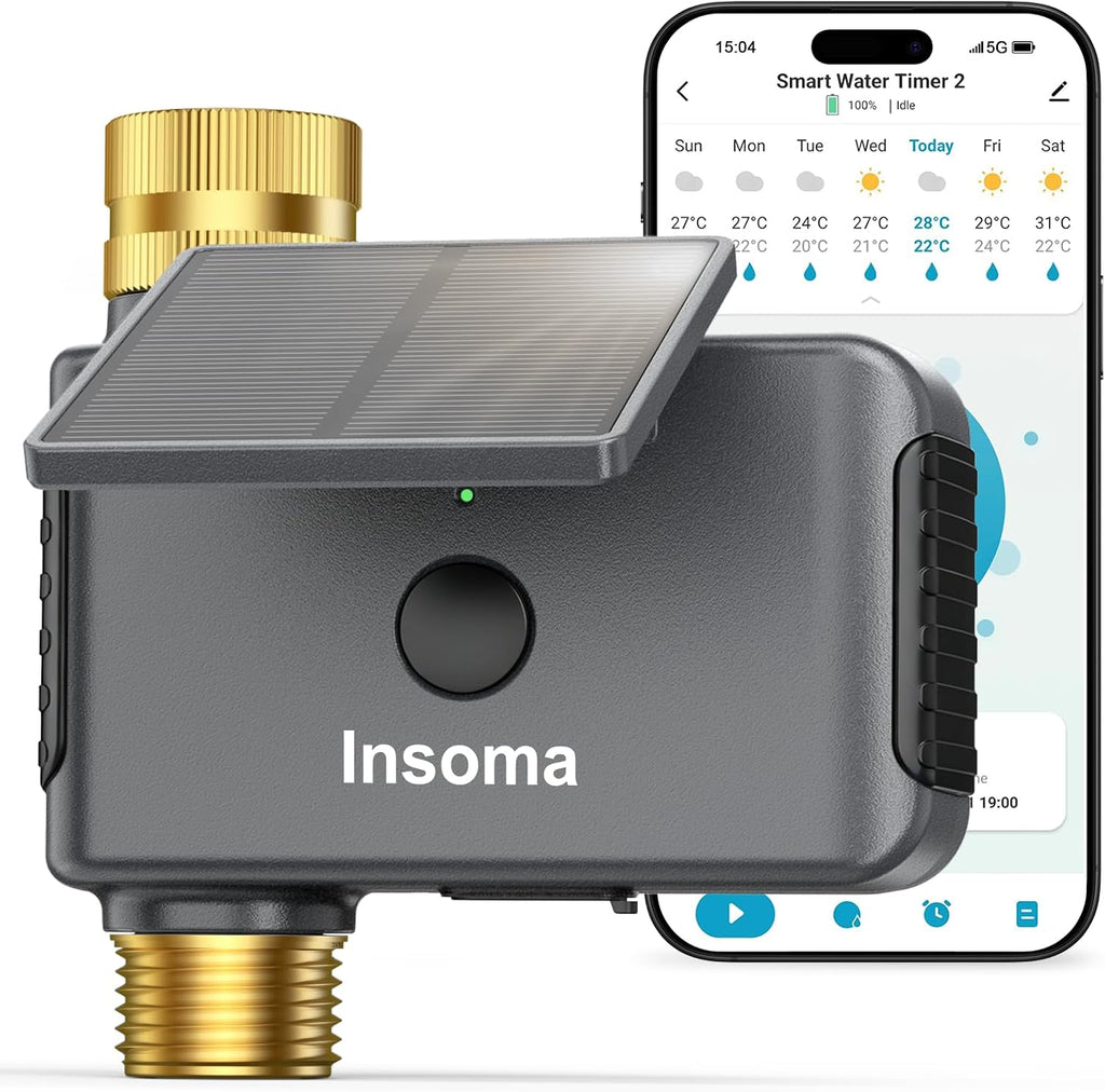Solar WiFi Water Timer, 1 Zone WiFi Hose Timer for Garden Faucet | 2.4GHz Smart Sprinkler Timers, Up to 20 Watering