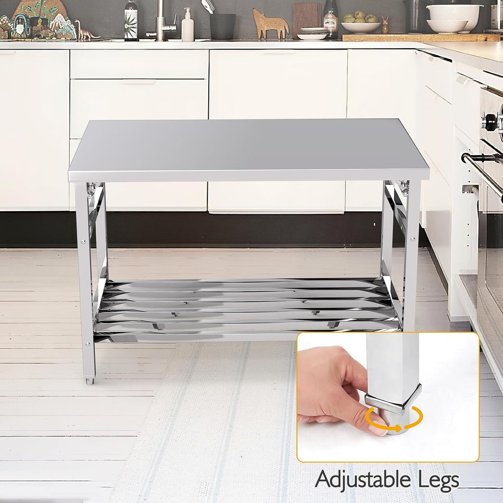 48x30 NSF Stainless Steel Folding Table, Heavy Duty 500lbs