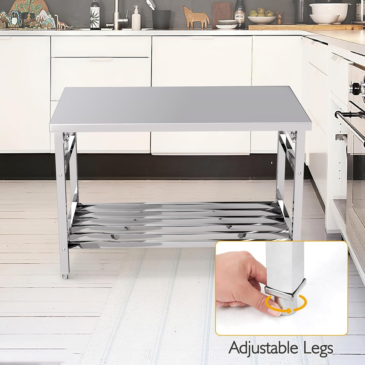 48x30 NSF Stainless Steel Folding Table, Heavy Duty 500lbs