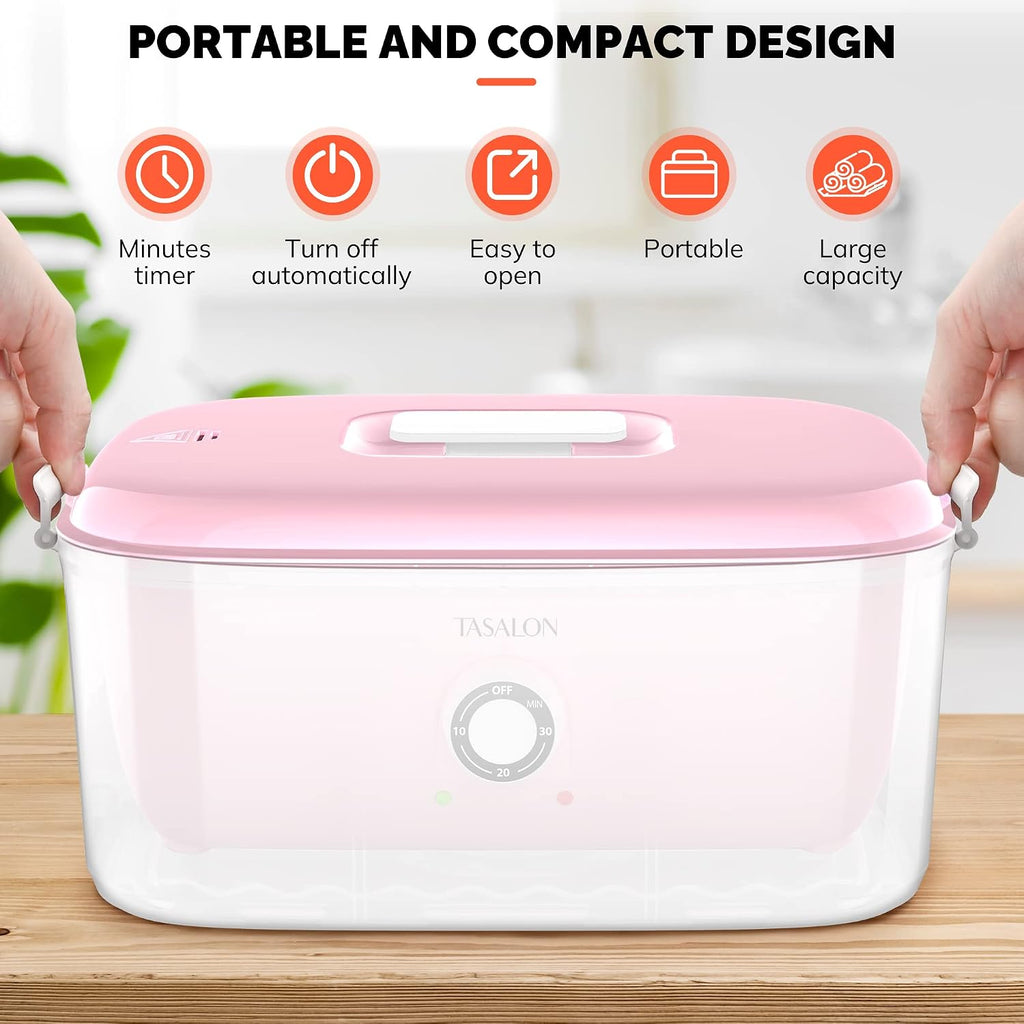 Hot Towel Steamer for Facials, Hot Towel Warmer Quickly Heats Up in 5 Minutes, Portable Towel Machine Fits 16 Mini