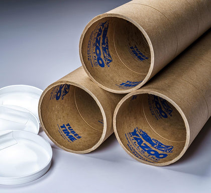 4" x .150 x 24 Heavy Duty Kraft Mailing Tubes with Plugs (Pack of 10)