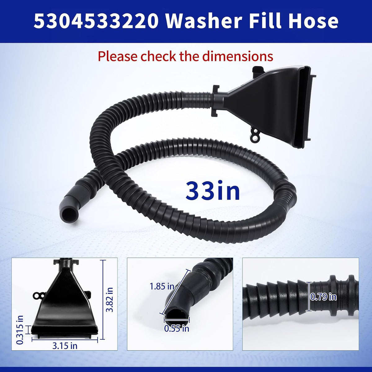 5304533220 Washer Fill Hose Compatible with Frigidaire