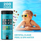 Pool Test Strips for Pools and Spas - 7 in 1 Water Test 200 Pack