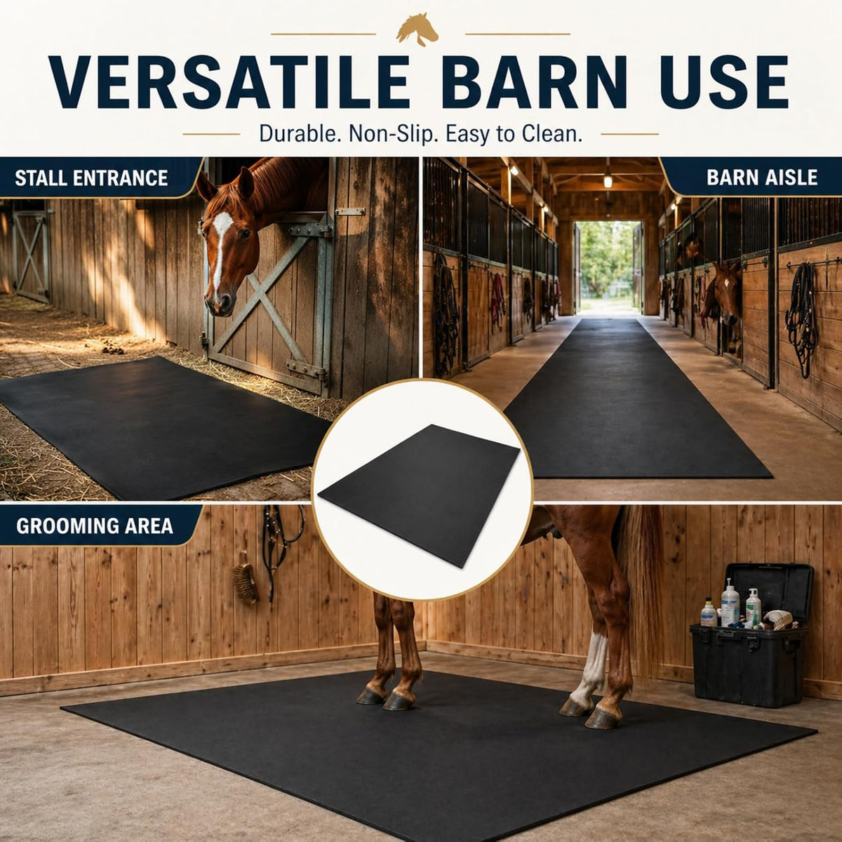 Heavy Duty Rubber Horse Stall Mats 3x4 ft Large Horse Stable Mat