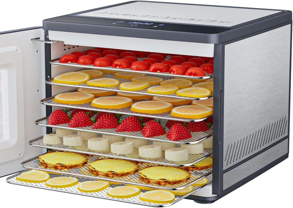 Food Dehydrator Machine for Jerky Beef: TINANA Stainless Steel Food Dryer for Meat - Digital Food Dehydrater for