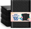 Black Bubble Mailers 4x8 100 Pack, Self Seal Padded Envelopes