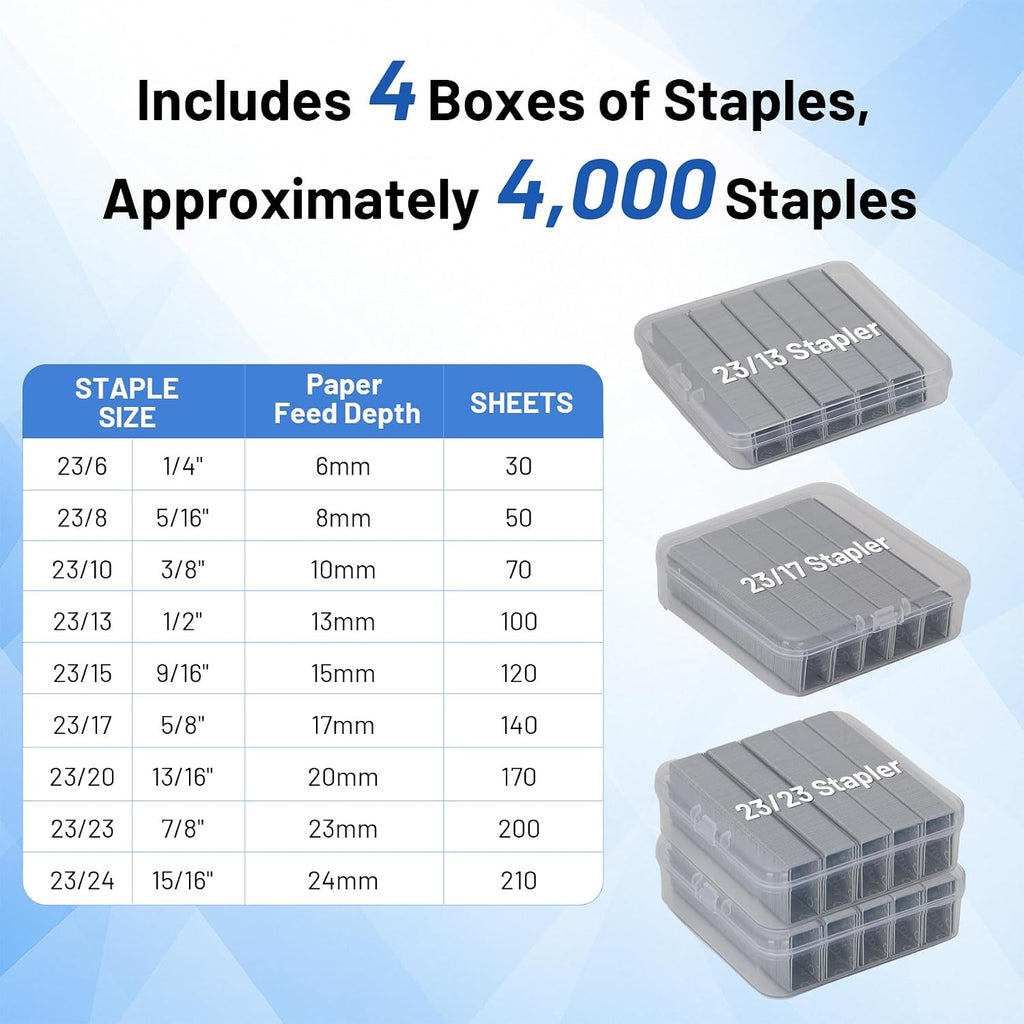 Heavy Duty Stapler,30-210 Sheet Capacity Office Stapler,Effortless Desk Stapler with 4000 Heavy Duty