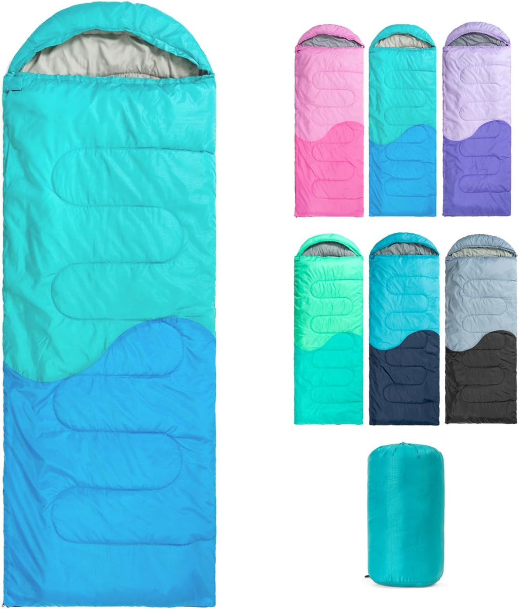 Sleeping Bag - 3 Seasons for Adults Boys Girls Camping Hiking - Warm Cold Weather Lightweight Portable with