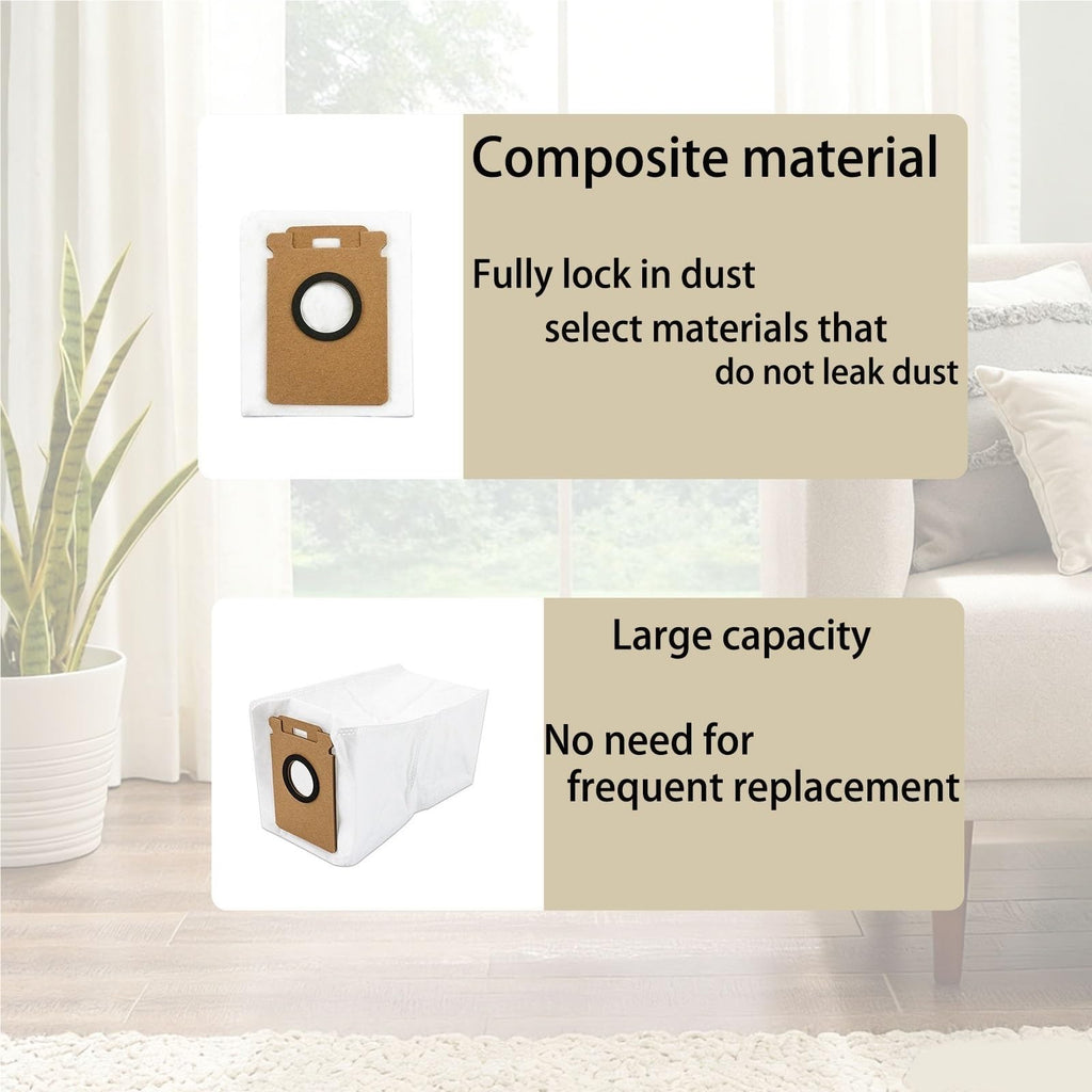 10 Pack Compatible for Roborock Disposable Dust Bag for Auto Empty Station