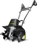 Corded Electric Garden Tiller & Cultivator with Steel Tines, 16", 13.5-Amp Motor - Heavy-Duty Tilling Machine for