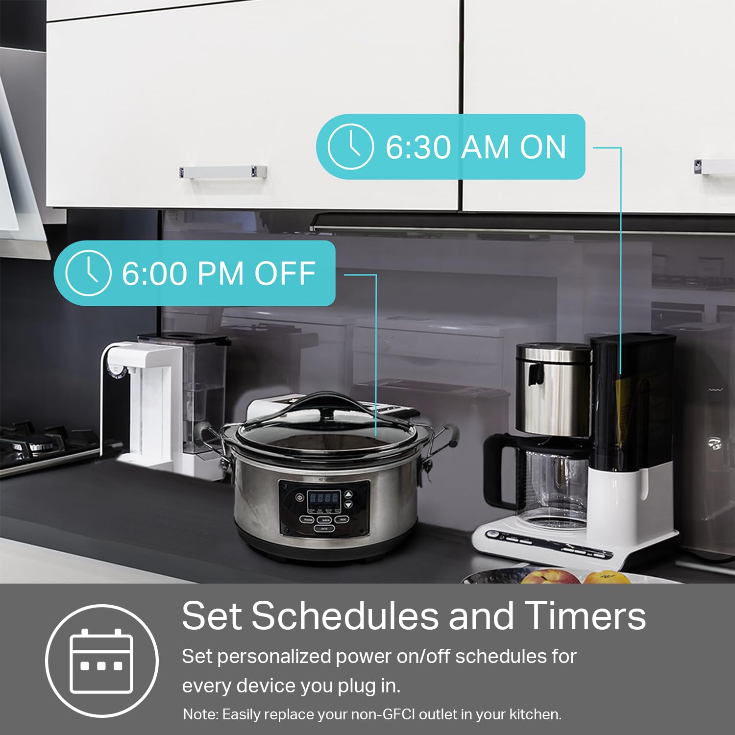 Plug KP200, In-Wall Smart Home Wi-Fi Outlet Works with Alexa, Google Home, No Hub Required, Remote Control, ETL