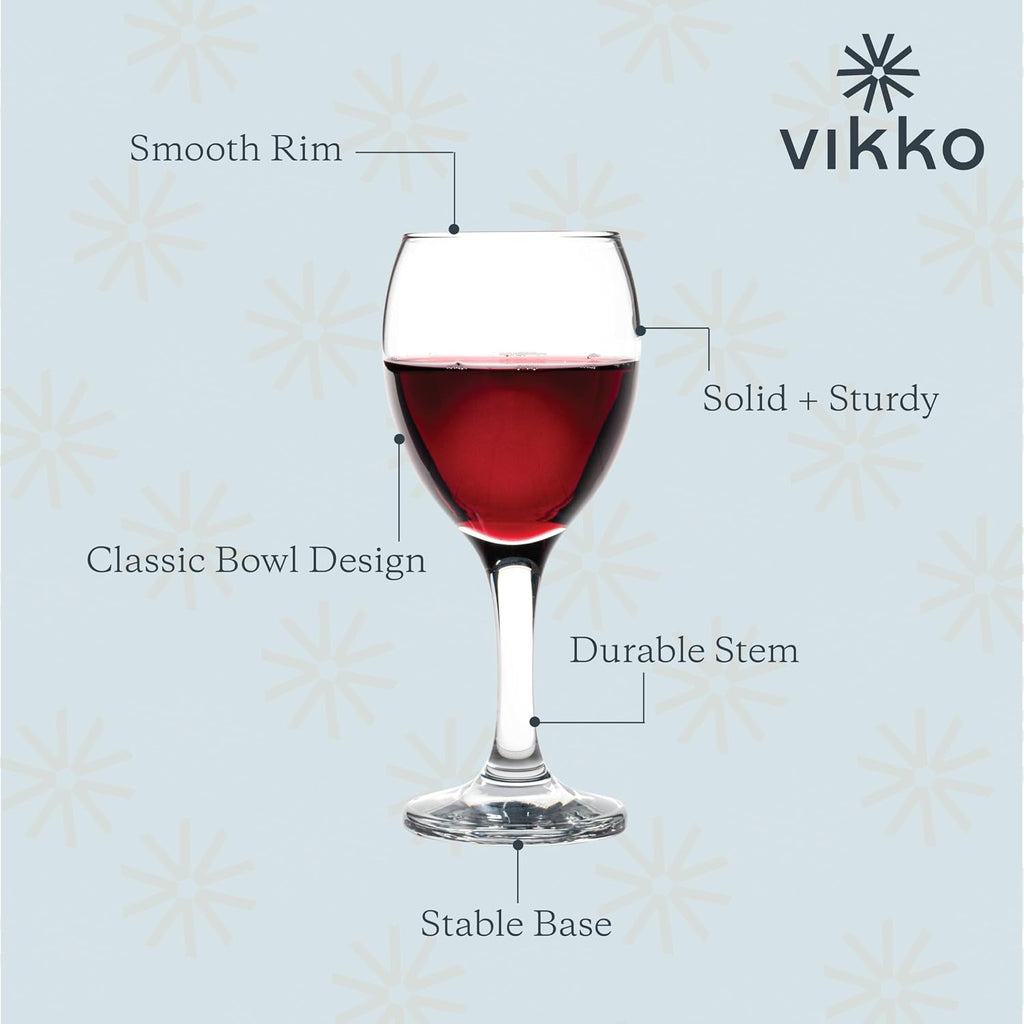Small Wine Glasses Set of 6, Thin Stem Copas De Vino, 8.5 Oz