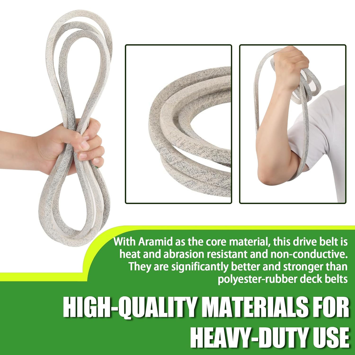 42" Lawn Mower Deck Belt Compatible with JohnDeere Lawn Mower Replaces Part Number GX20072 Flat Belts GY20570 Deck
