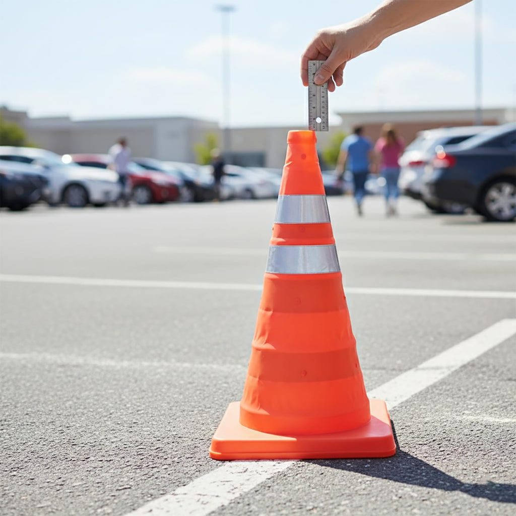 12-Inch Collapsible Traffic Safety Cone, Reflective Pop Up Roadside Barrier | Multi purpose cone for work area