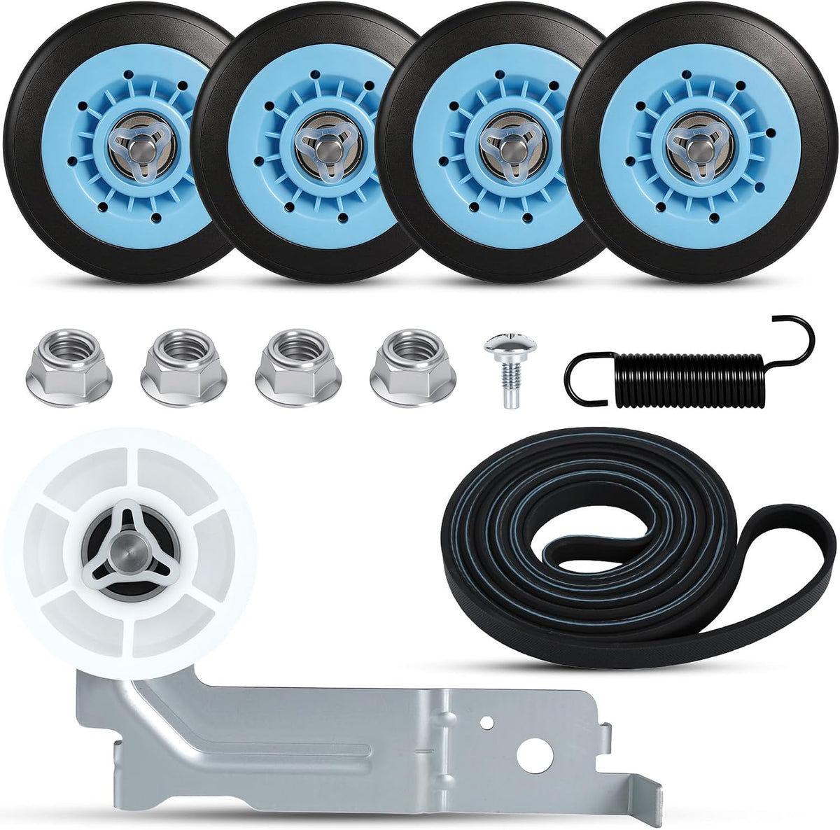 Dryer Repair Kit for Samsung, Ball Bearings on Rollers & Pulley, Quieter