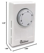 Dr. Infrared Heater DR-001 Wall Thermostat 4 wires single or Double poles 120-277V 3360-7756W, White.