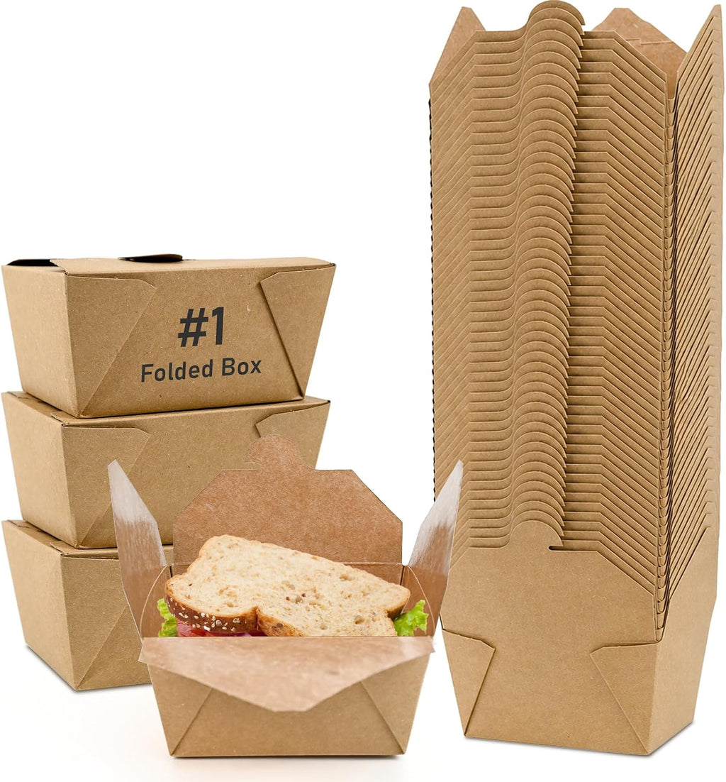 30 oz Kraft Paper Pack of 120 Fold to Go Containers