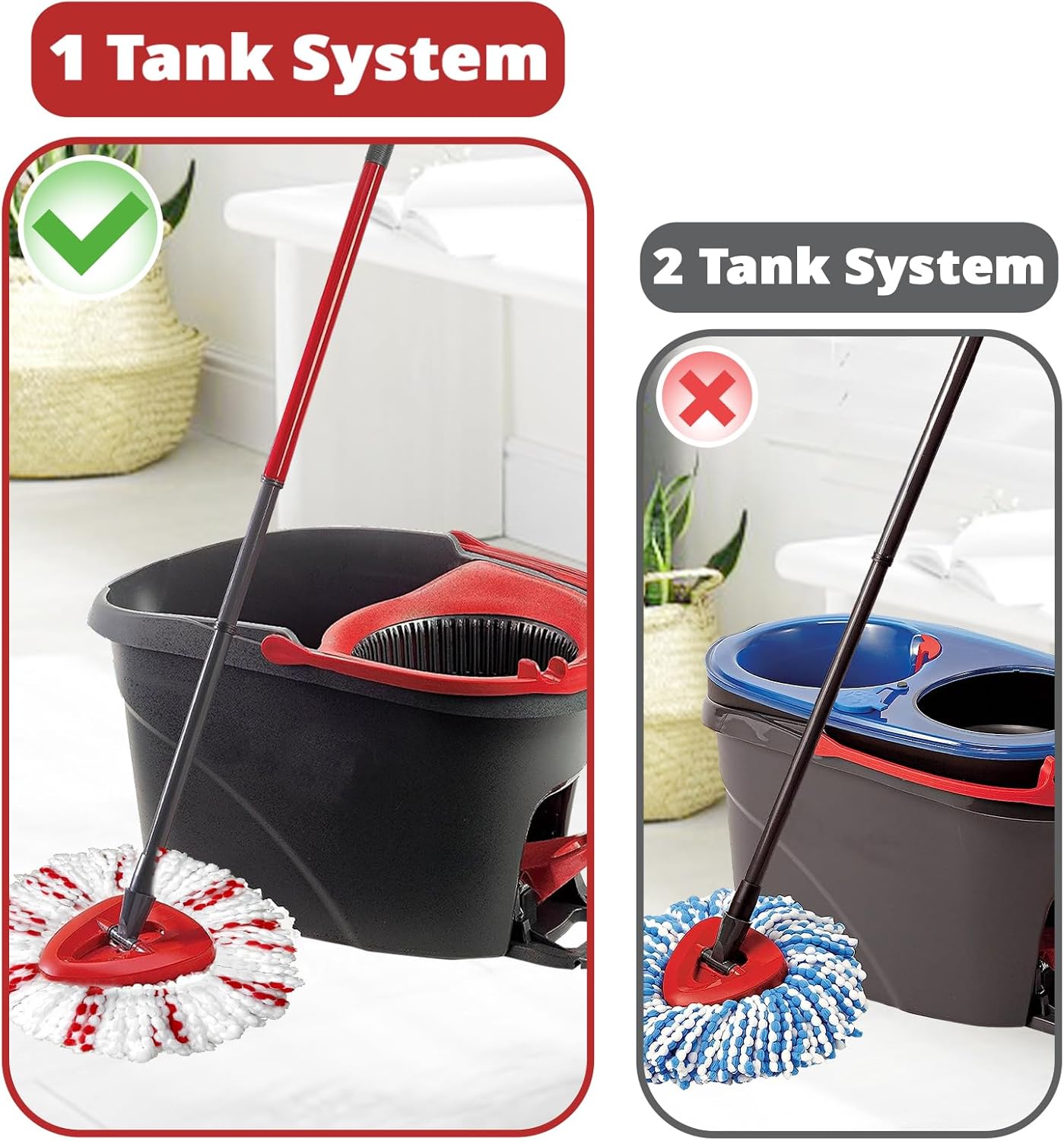 [2026 New Version] Mop Head Replacement - 40% More Cleaning Power, 3 Pack Spin Mop Replacement Head for Easy Wring