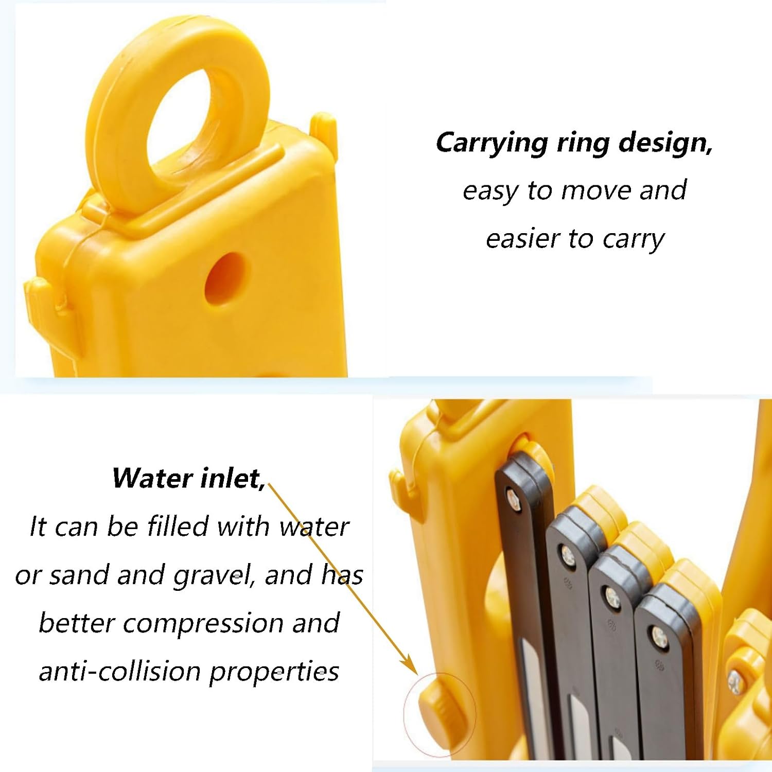 Expandable Mobile Barricade - Foldable Traffic Fence & Safety Barrier Gate | Yellow Plastic Barrier Chain |