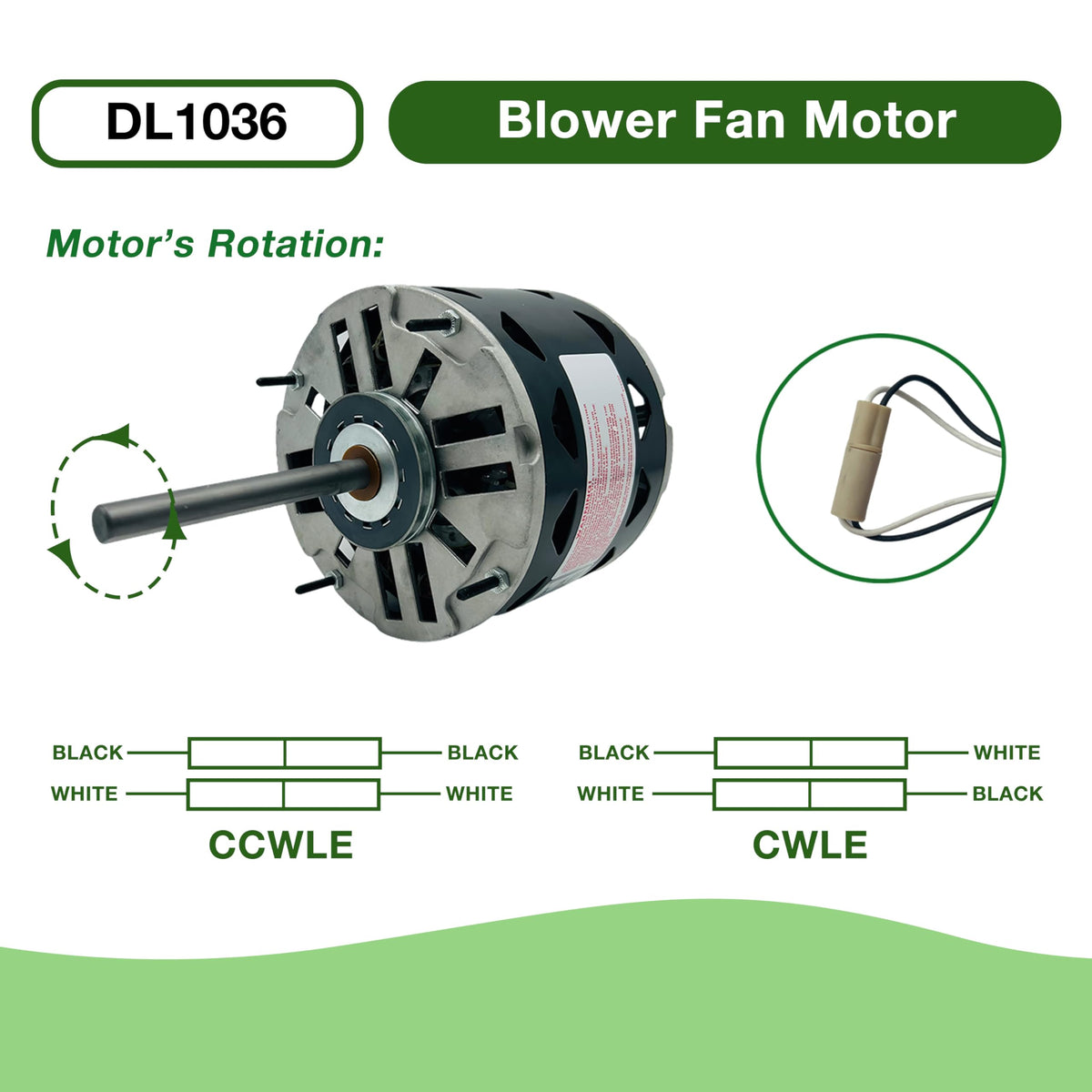 CHIOWO DL1036 Direct Drive Blower Fan Motor 1/3 HP 1075 RPM 3-Speeds 115 V