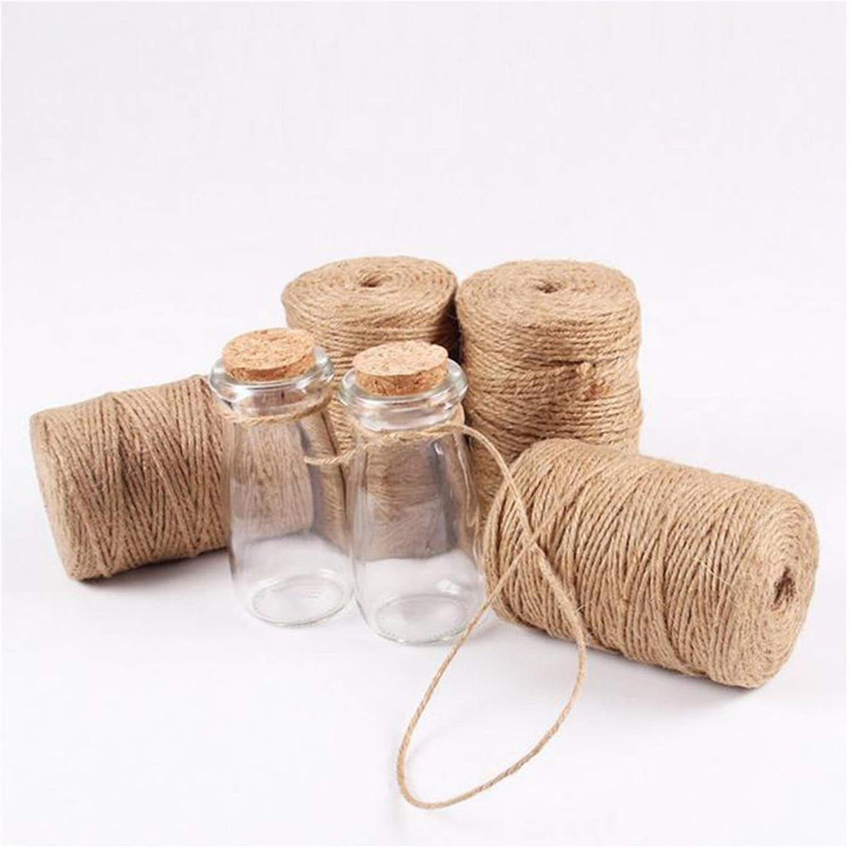 Qinlu-Natural Jute Twine Jute Baler Twine Burlap String, Hemp Rope Party Wedding Gift Wrapping Cords Thread DIY