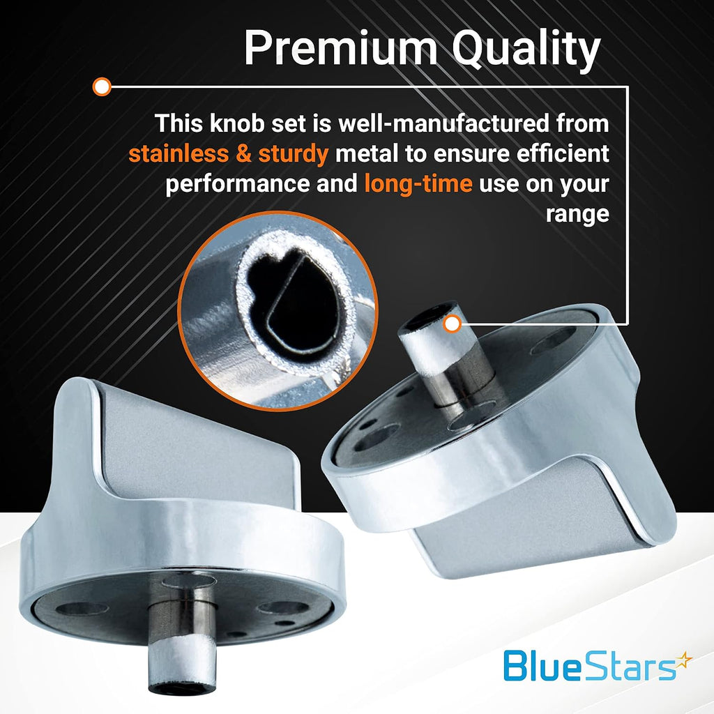 BlueStars 5-Pack W10594481 W10766544 Gas Range Stove Knobs - D-Shape Shaft